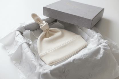 Organic Cotton Classic Knotted Baby Hat - Natural White | Colored Organics | Accessories