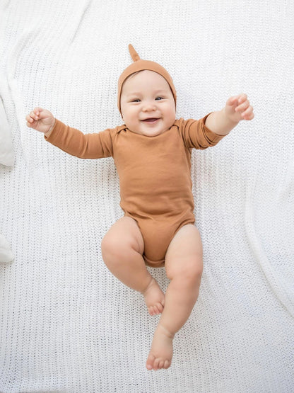 Organic Cotton Top Knot Beanie - Blankee Baby