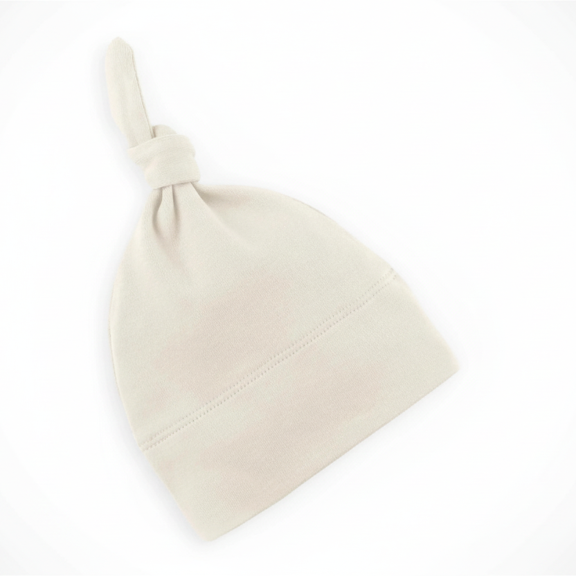 Organic Cotton Classic Knotted Baby Hat - Natural White | Colored Organics | Accessories