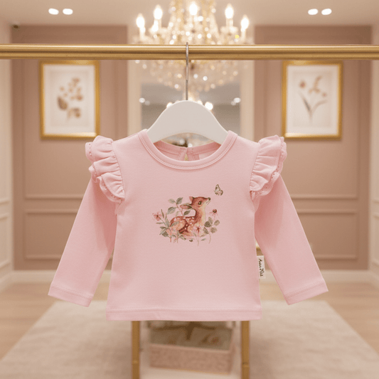 Organic Cotton Vintage Meadow Baby Tee - Pink | Blankee Baby