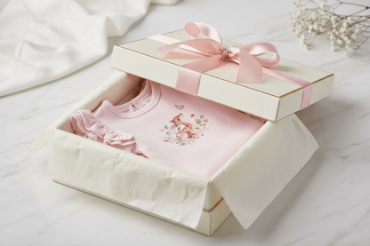 Organic Cotton Vintage Meadow Baby Tee - Pink | Blankee Baby