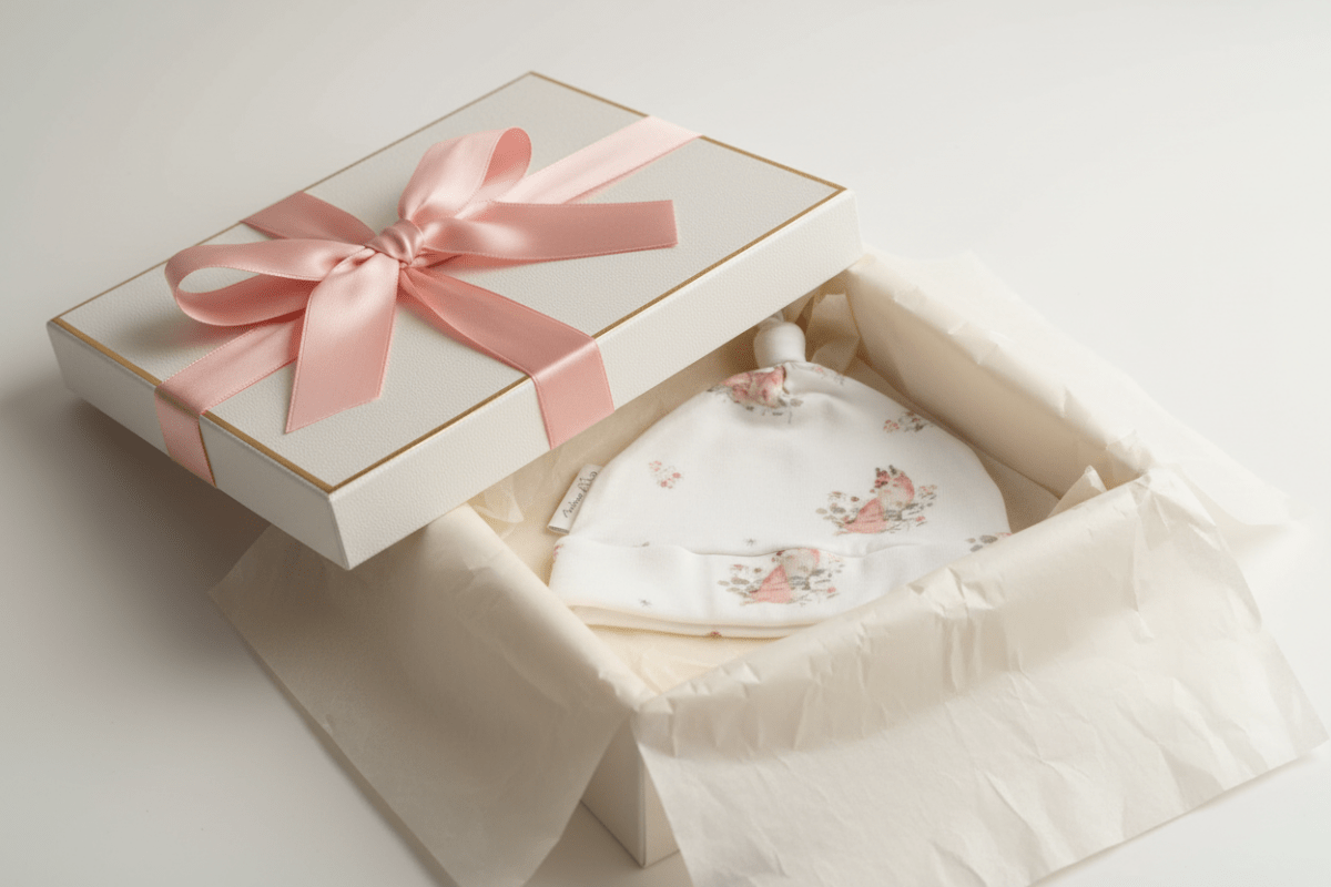 Organic Cotton Vintage Meadow Baby Hat - White | Aster & Oak | Accessories