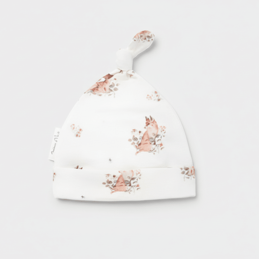 Organic Cotton Vintage Meadow Baby Hat - White | Aster & Oak | Accessories