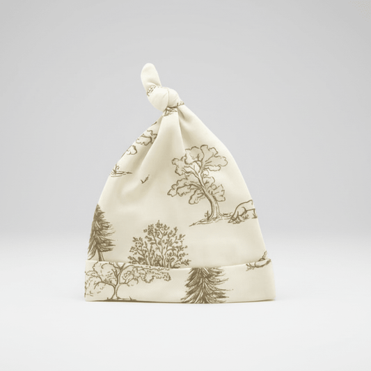 Organic Cotton Fox Woods Baby Hat - Natural White | Aster & Oak | Accessories